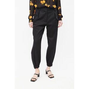 Nili Lotan Black Arliss Utility Cargo Jogger Pants Womens Zip Ankles